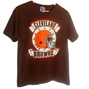 Vintage 80s Single Stitch Cleveland Browns Mens M T Shirt USA NFL Retro Garan